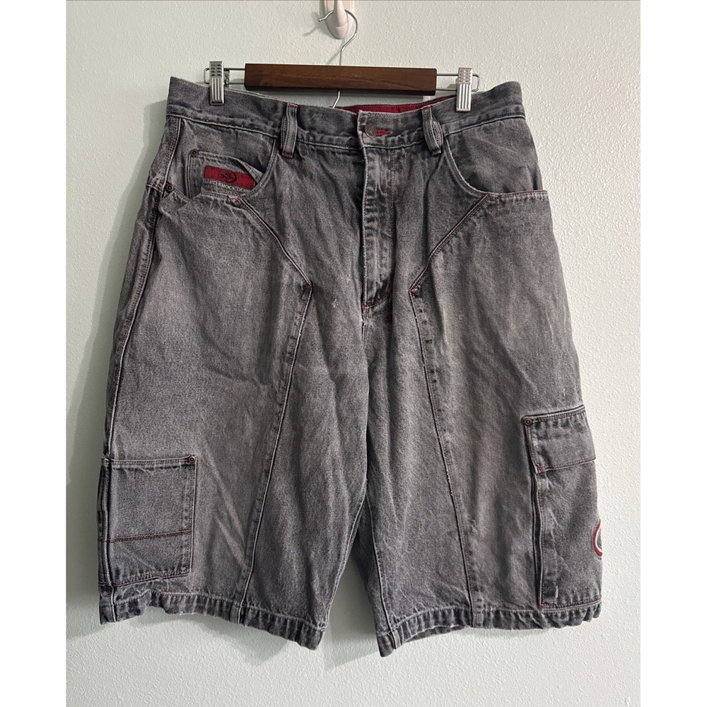 Vintage SOHK School of Hard Knocks Baggy Denim Shorts Jorts Size 36 Y2K Skater